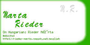 marta rieder business card